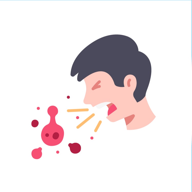 Symptoms-Cough and coughing up blood (haemoptysis)