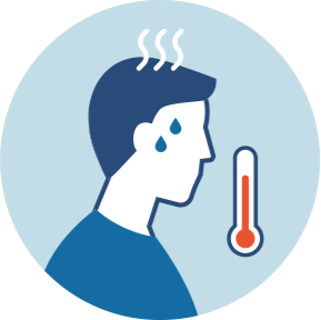 Symptoms-High fever, up to 105oF