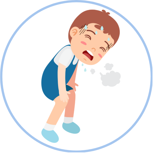Change in breathing pattern